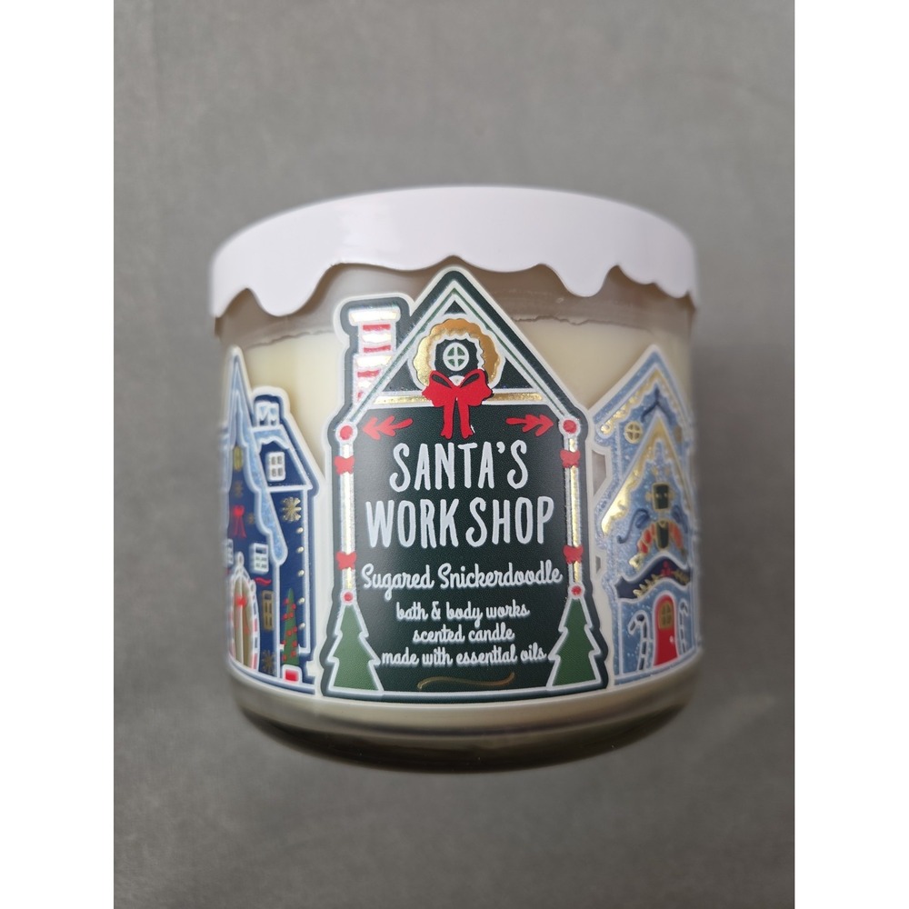 BATH & BODY WORKS 3 wick Candle Santa's Workshop Sugared Snickerdoodle 14.5 oz